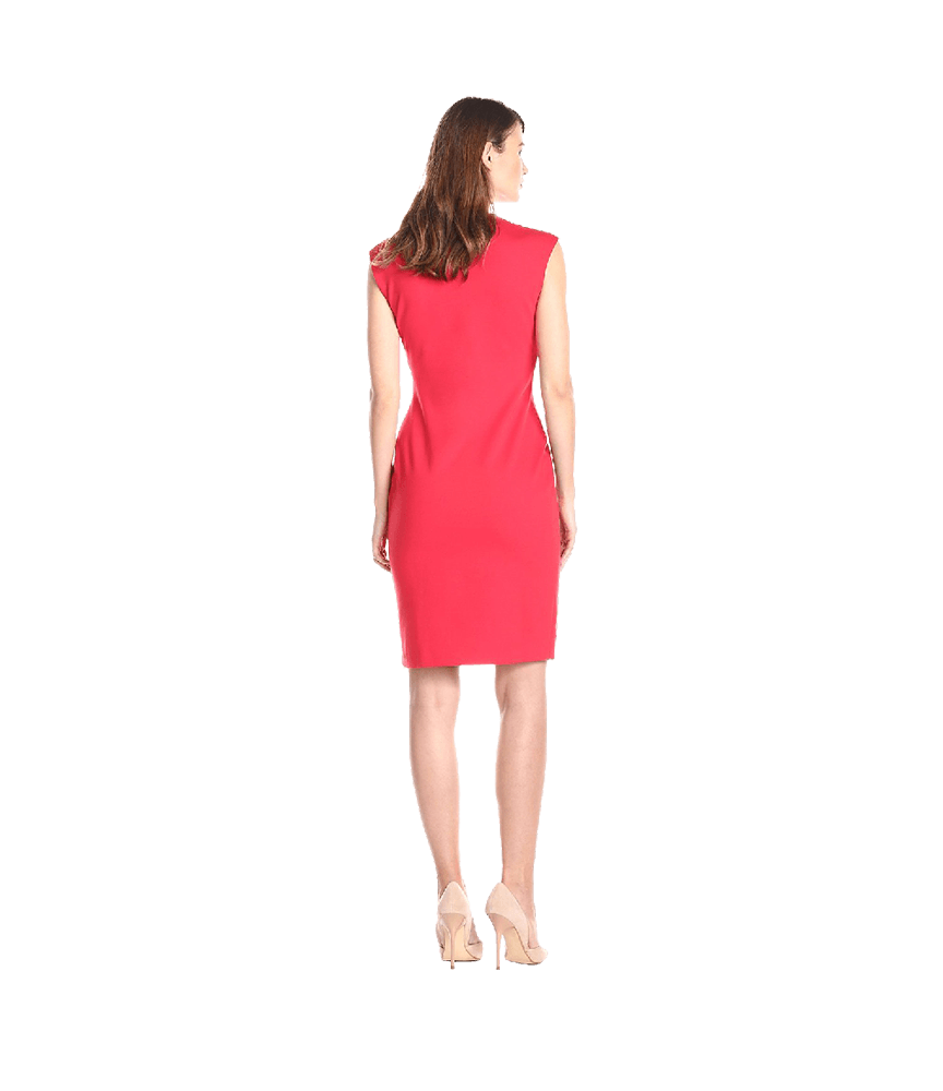 Asymmetrical Neck Ruffle Dress - Image 3